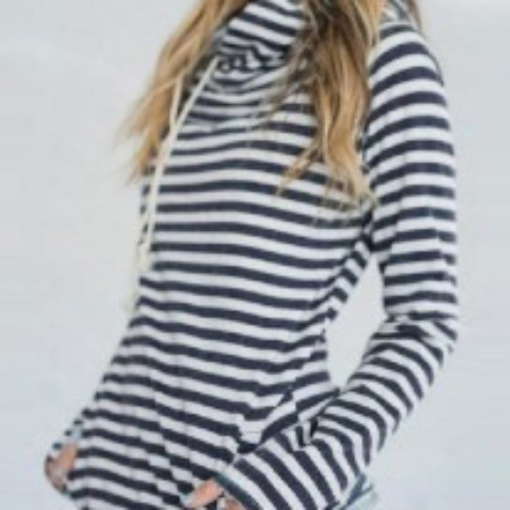 Hoodie, Blue and White Stripe